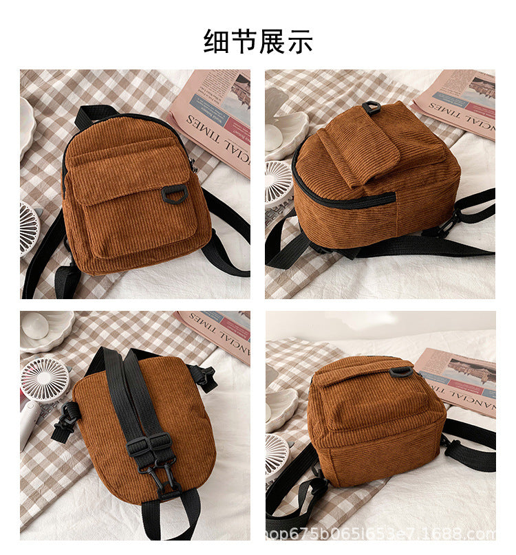 Wholesale/Mini Backpack ins Super Hot Cute OL Commuter Small Cosmetic Bag Striped Textured Student All-match Schoolbag