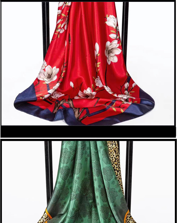 Mother's Day gift double-sided scarf 90 square scarf summer women's thin decorative versatile small scarf shawl scarf scarf