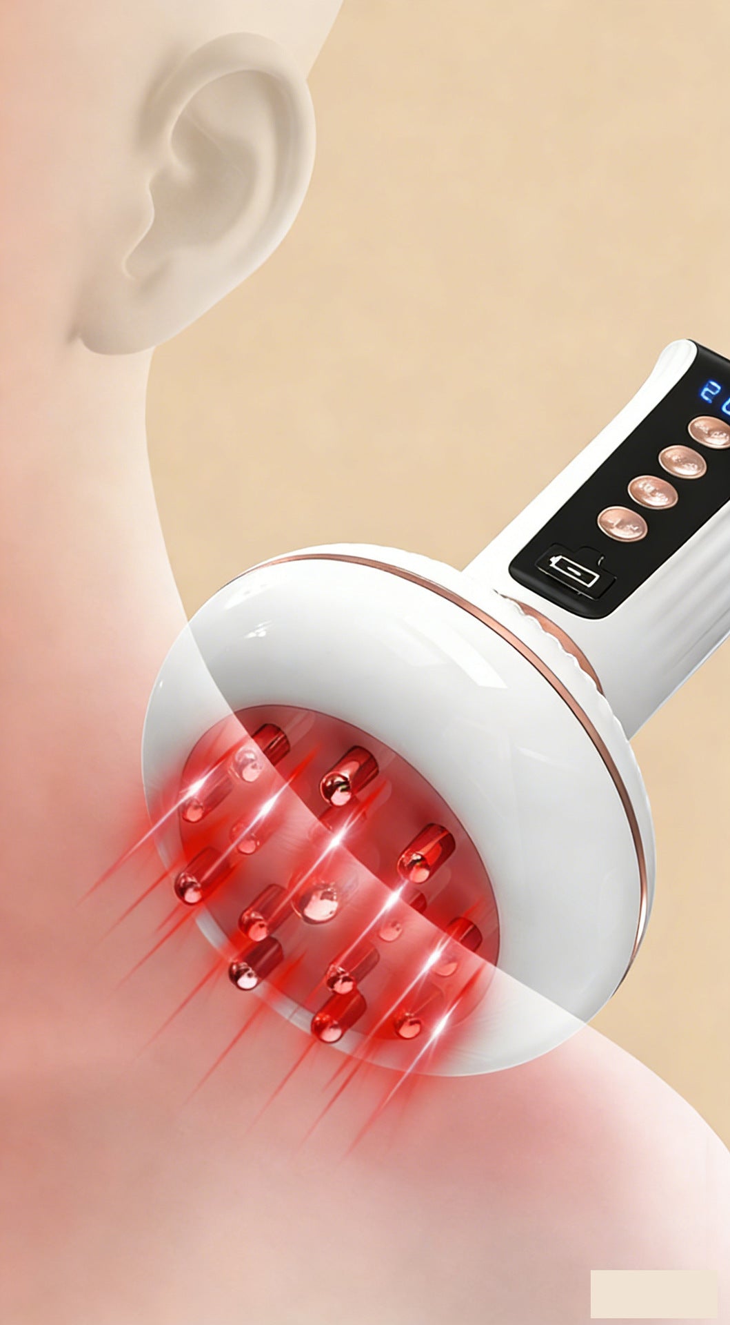 Home Smart Massage Brush Massager Microcurrent Heating Massager Beauty Device