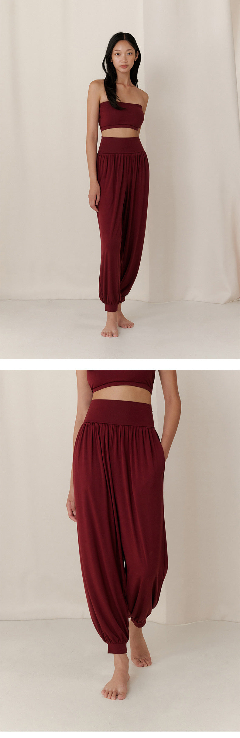 2025 Spring New Yoga Trousers Women's Loose Leg Bloomers Breathable Pilates Dance Fitness Sports Pants