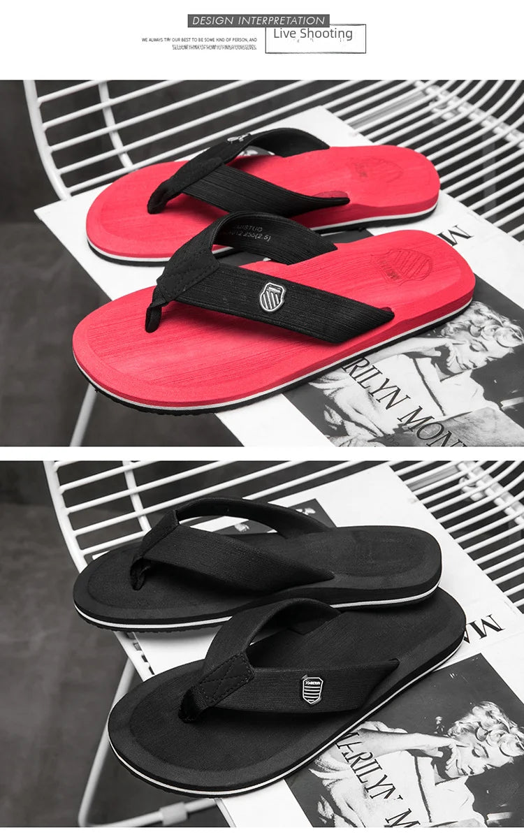 Factory wholesale summer men's beach shoes flip-flops leisure trend sandals wholesale pinch feet non-slip foreign trade explosions