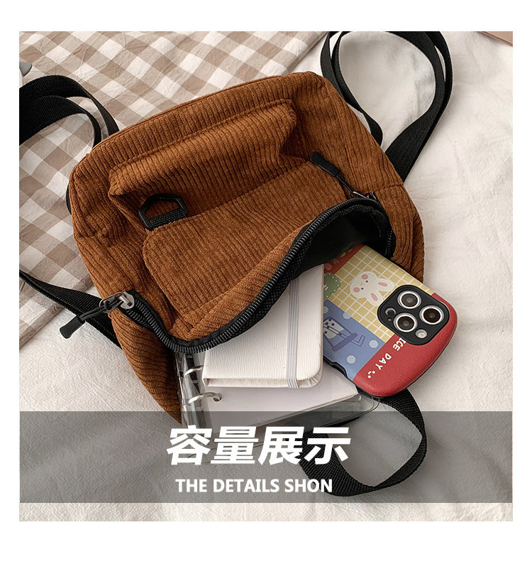 Wholesale/Mini Backpack ins Super Hot Cute OL Commuter Small Cosmetic Bag Striped Textured Student All-match Schoolbag