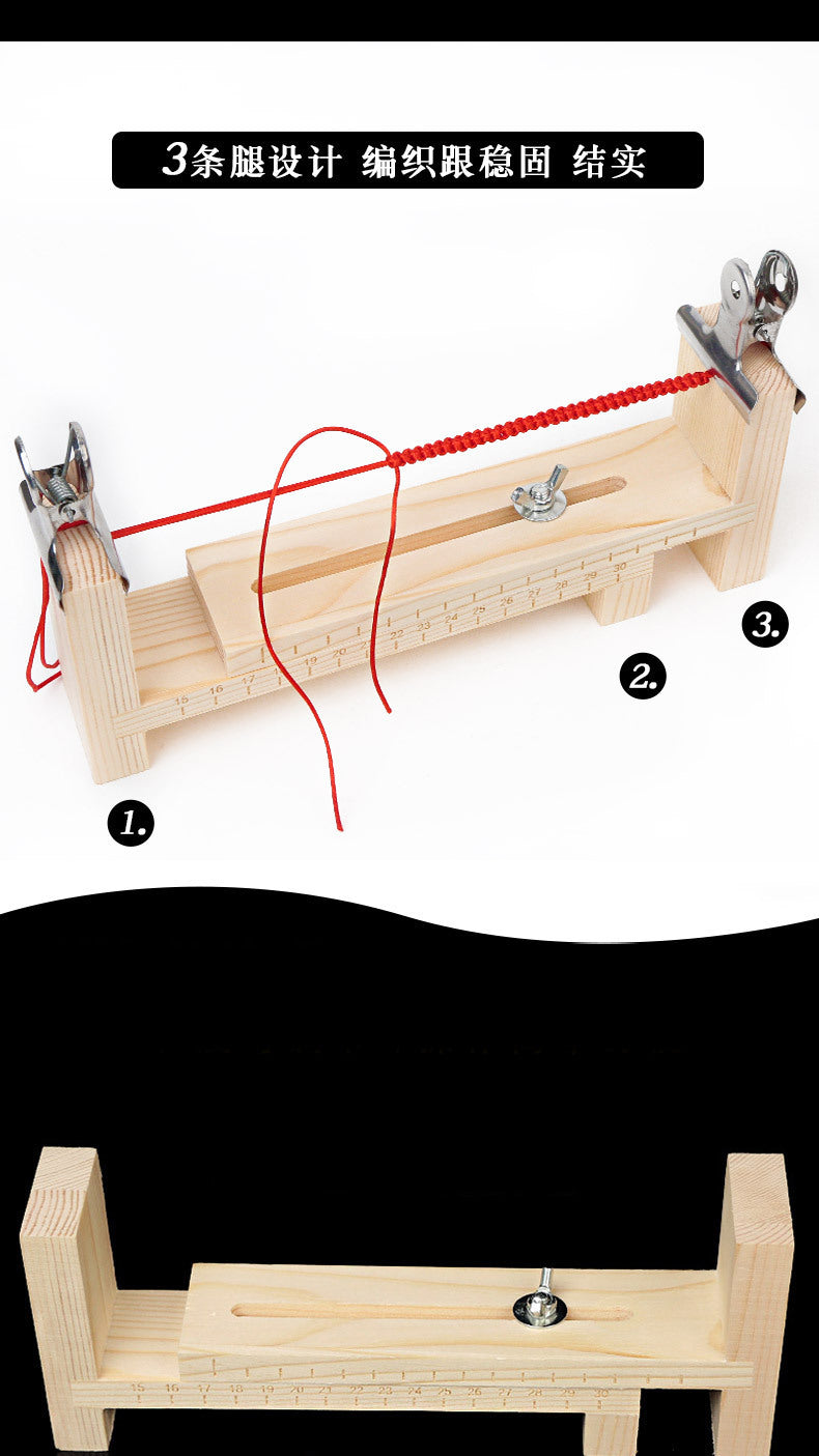 Bracelet Rope Treader Handmade DIY Red Rope Hand Rope Holder Wooden Frame Jade Line Necklace Rope Hair Hand Rope Tool