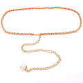Korean style versatile metal thin waist chain women's skirt decorative pearl belt sweet lady decorative belt