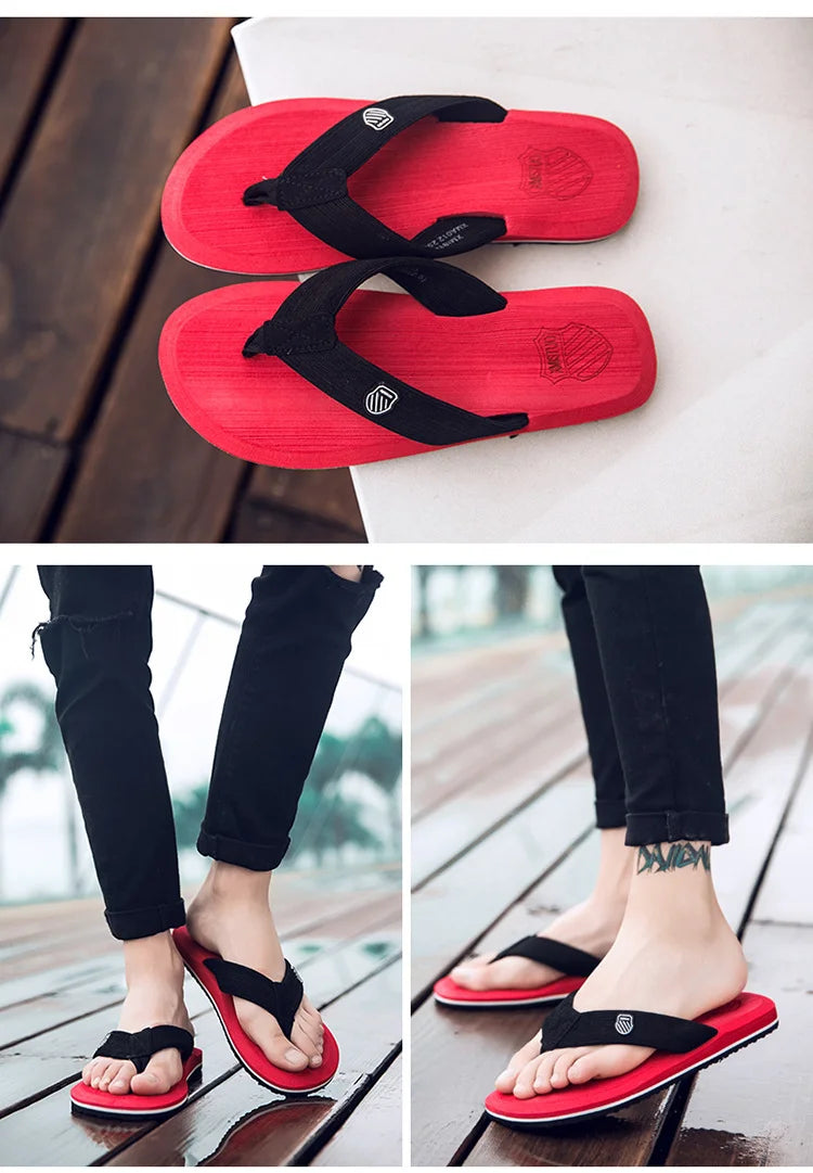 Factory wholesale summer men's beach shoes flip-flops leisure trend sandals wholesale pinch feet non-slip foreign trade explosions
