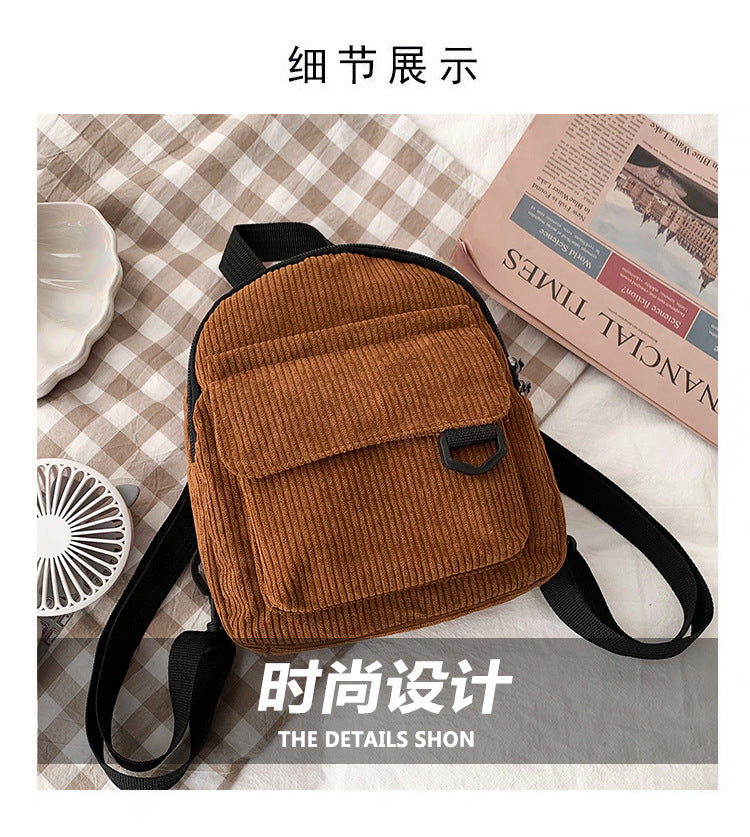 Wholesale/Mini Backpack ins Super Hot Cute OL Commuter Small Cosmetic Bag Striped Textured Student All-match Schoolbag