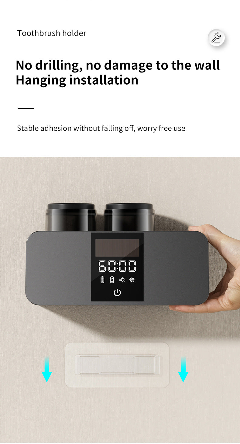 olovvs Smart Toothbrush Sterilizer UV Sterilization Electric Drying Hole-free Mouthwash Cup Toothpaste Rack