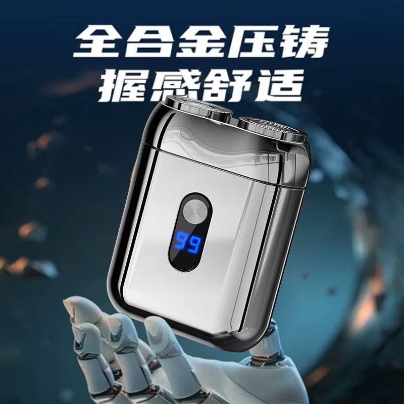 Cross-border Portable Two-head Double-head Magnetic Rechargeable Razor Men's Full-body Washable Electric Shaver Super Clean