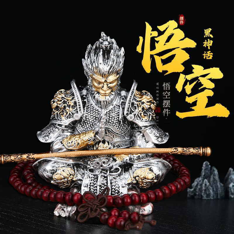 Black God Monkey King Monkey King Car Victory Car Ornaments Accessories Central Console Decoration Men's Car Handwork