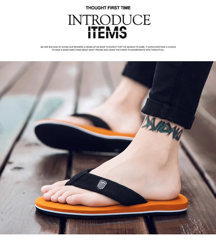 Factory wholesale summer men's beach shoes flip-flops leisure trend sandals wholesale pinch feet non-slip foreign trade explosions