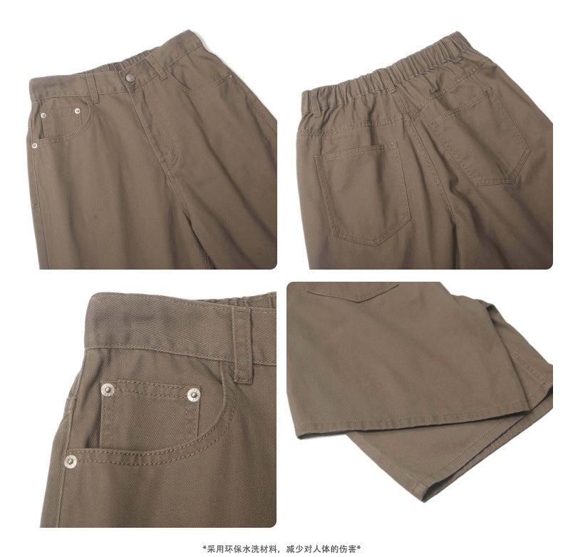 LKTM Men's# American Retro vintage Straight Pants Men's Niche Couples Joker Simple Casual Shorts