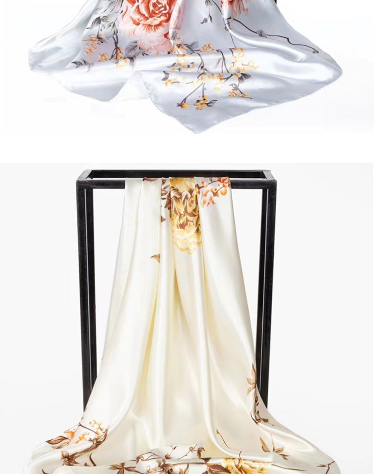 Mother's Day gift double-sided scarf 90 square scarf summer women's thin decorative versatile small scarf shawl scarf scarf