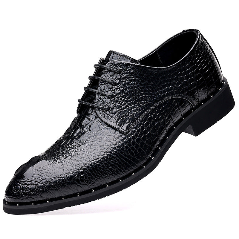 New Four Seasons Men's Leather Shoes Business Dress Leather Shoes Lace-up Casual All-match Wear-resistant Leather Shoes Wedding Shoes Men's Shoes