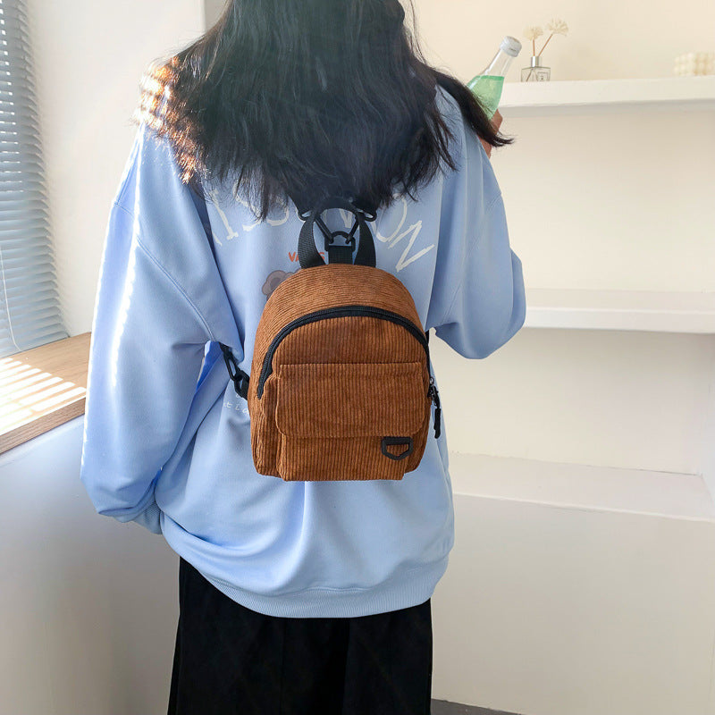 Wholesale/Mini Backpack ins Super Hot Cute OL Commuter Small Cosmetic Bag Striped Textured Student All-match Schoolbag