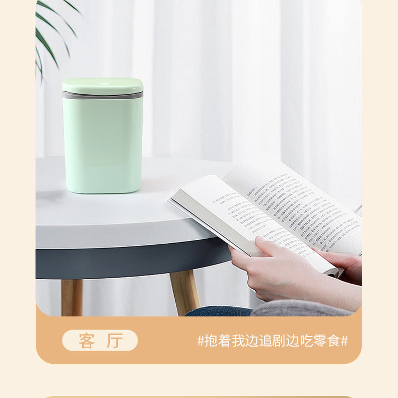 Small Desktop Trash Can for Home Office High-End Dormitory Press with Lid Mini Plastic Storage Trash Can