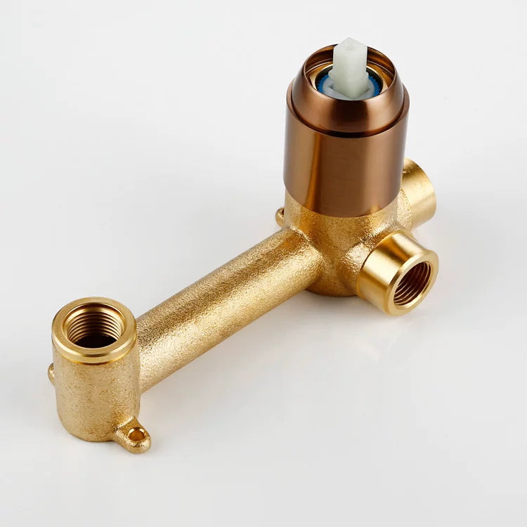 Wall Mounted Spout Basin Faucet Solid Brass Brushed Rose Gold Bathroom Bathtub Shower Mixer For Lavatory Sink Brushed gold Taps