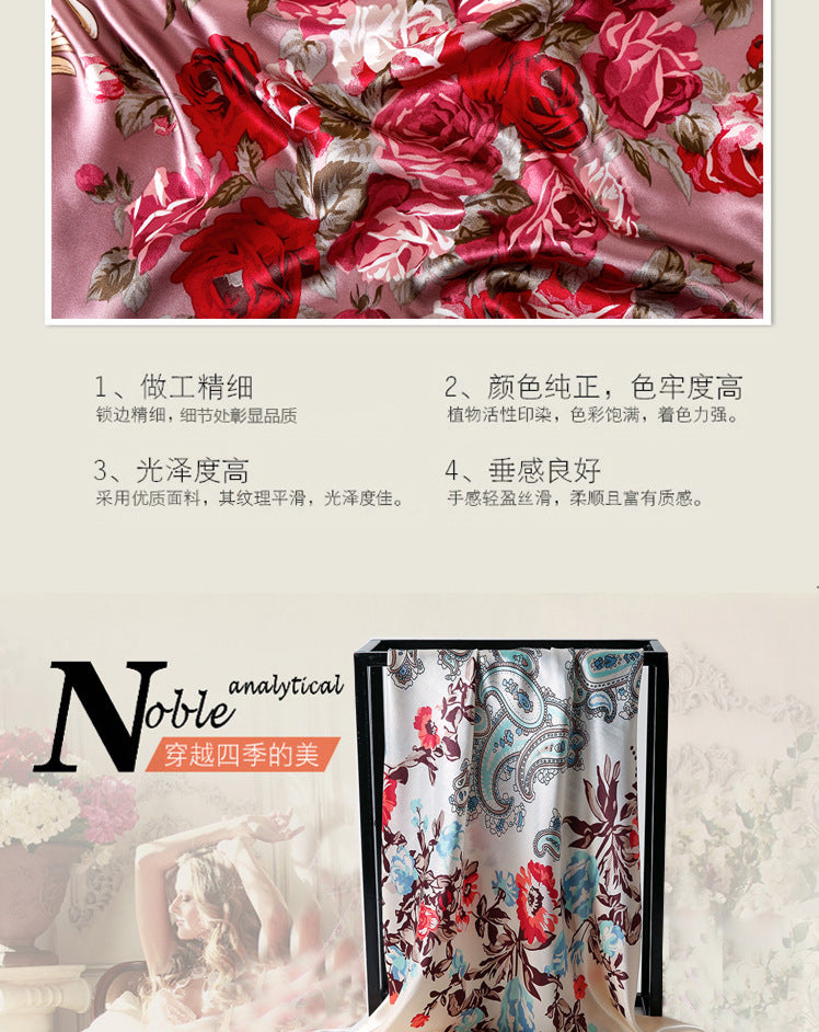 Mother's Day gift double-sided scarf 90 square scarf summer women's thin decorative versatile small scarf shawl scarf scarf