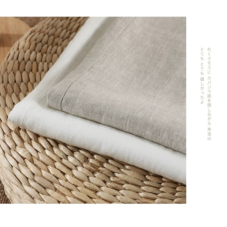Solid Color Linen Wide-Leg Women's Pants 2023 Summer Loose Slimming Drapey High-Waisted Straight Nine-Point Length Leg-Lengthening