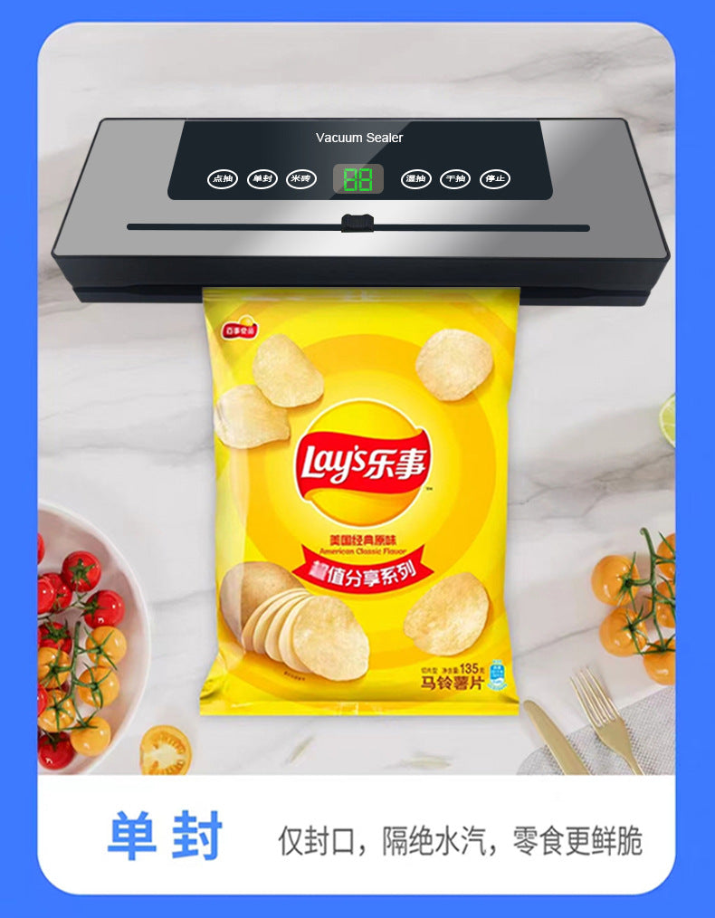 Vacuum Sealing Machine Packaging Fresh-keeping Machine Small Household Vacuum Food Air Sealing Machine] Fully Automatic Plastic