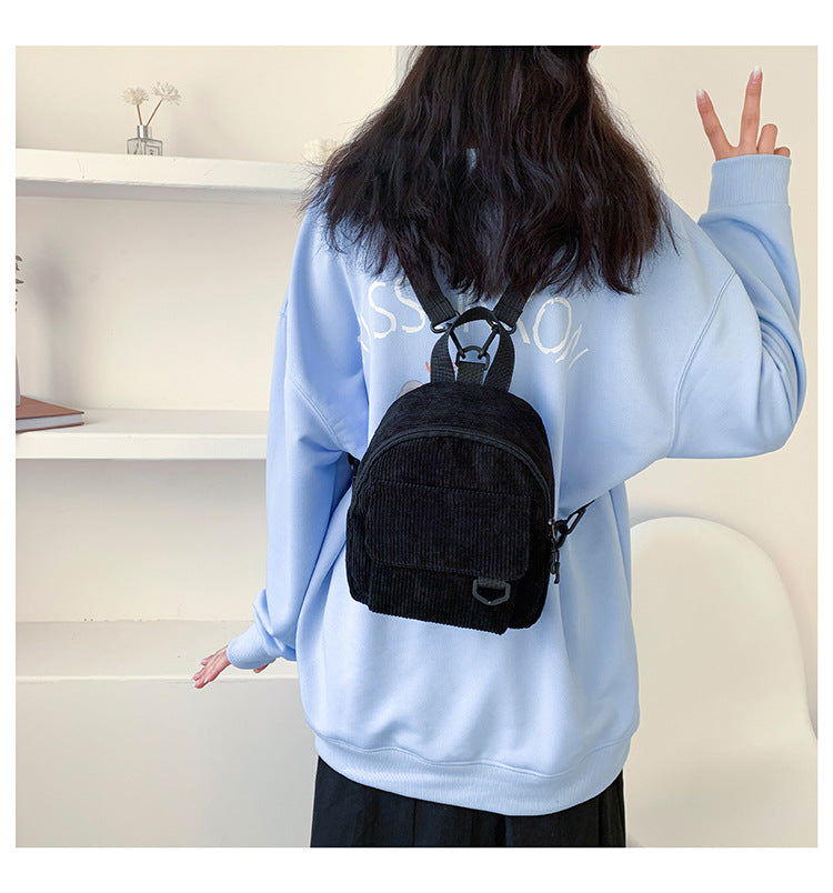 Wholesale/Mini Backpack ins Super Hot Cute OL Commuter Small Cosmetic Bag Striped Textured Student All-match Schoolbag