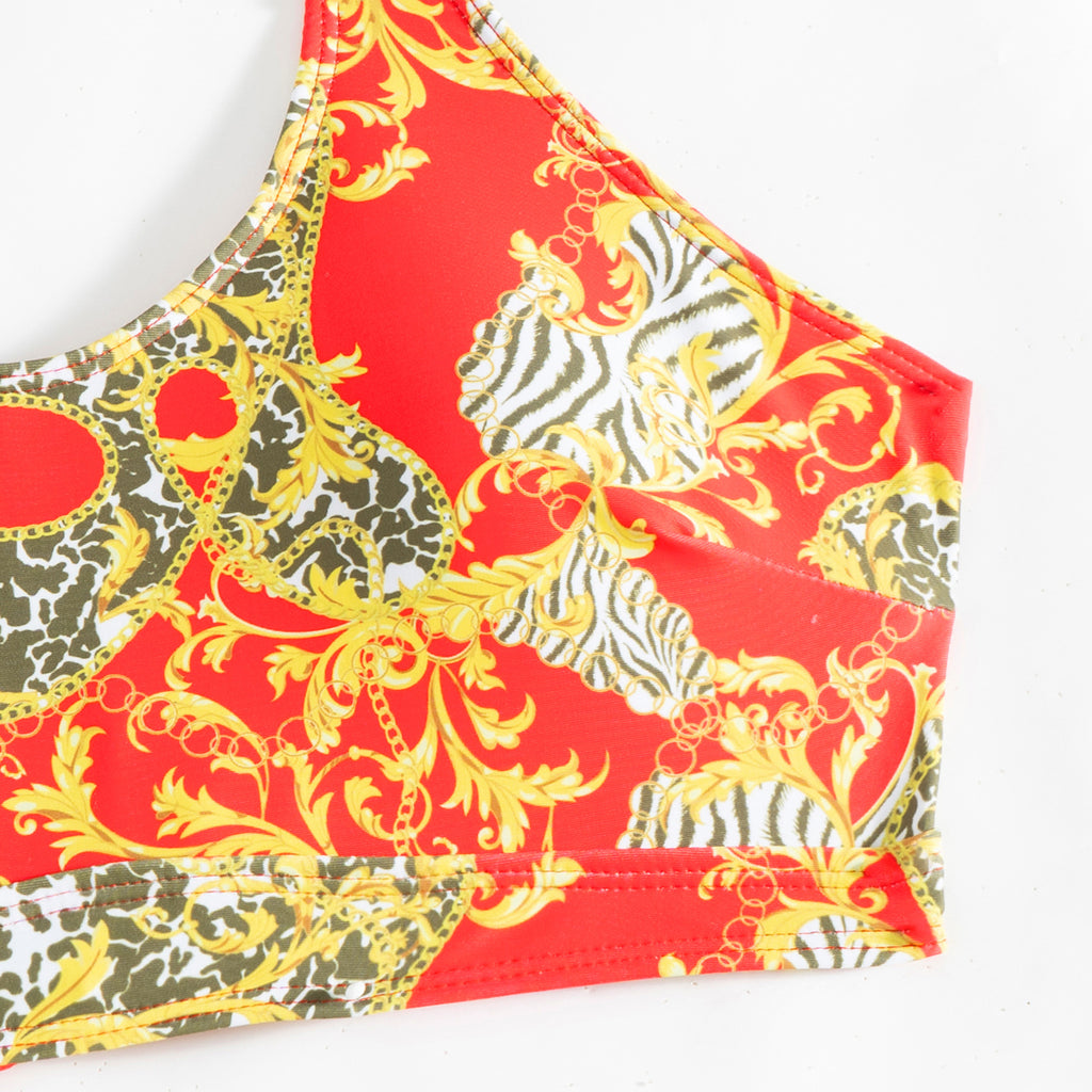 Mingyi New High-end European and American Fashion Sexy Women's Three-piece Bikini BIKINI Multicolor Printed Women's Swimsuit