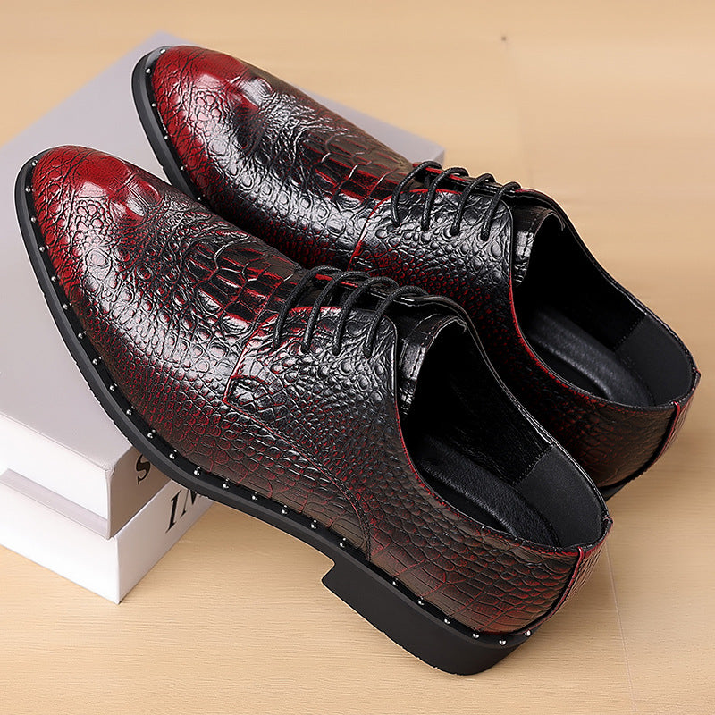 New Four Seasons Men's Leather Shoes Business Dress Leather Shoes Lace-up Casual All-match Wear-resistant Leather Shoes Wedding Shoes Men's Shoes
