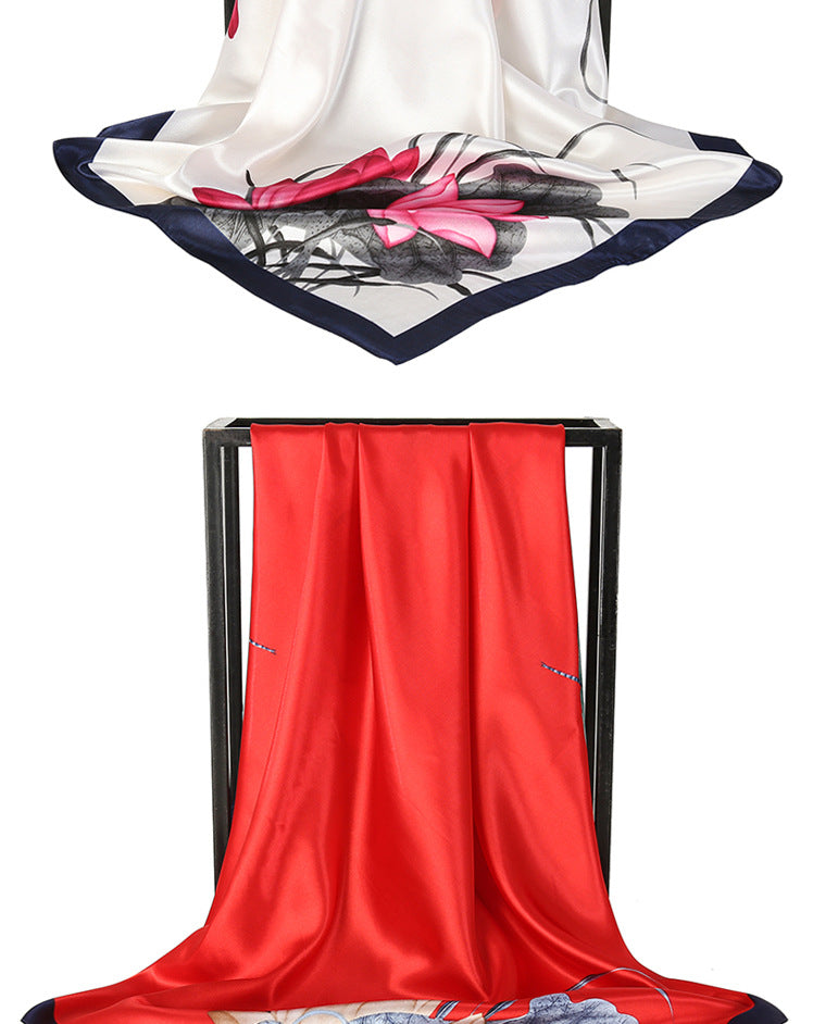Mother's Day gift double-sided scarf 90 square scarf summer women's thin decorative versatile small scarf shawl scarf scarf