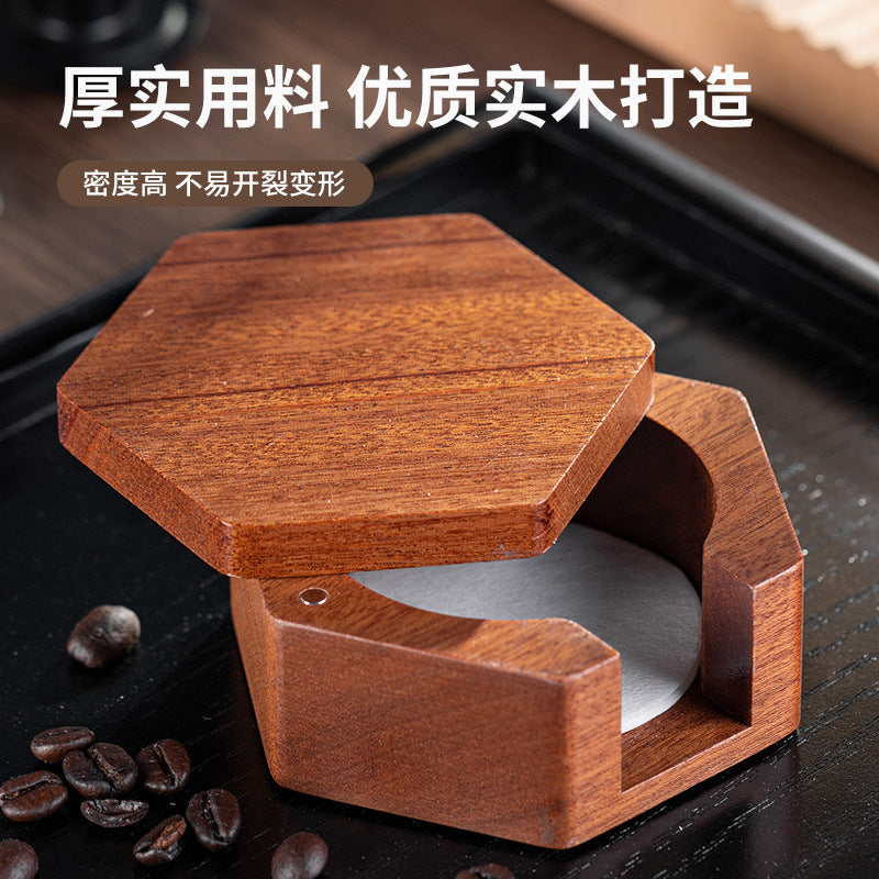 Round Italian Coffee Extraction Filter Paper Storage Sabri Wood Solid Wood Storage Base 58/53/51mm Universal