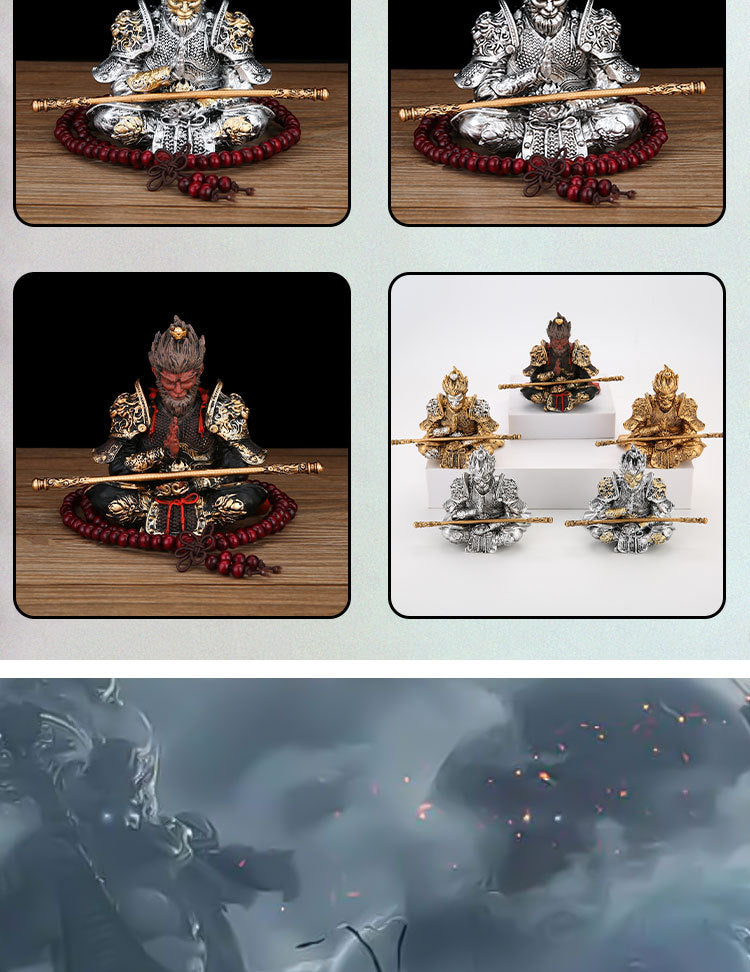 Black God Monkey King Monkey King Car Victory Car Ornaments Accessories Central Console Decoration Men's Car Handwork