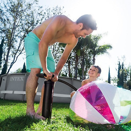 INTEX Extra Large Manual Inflatable Swimming Ring with Air Needle Tent Mattress Basket Football Pump Pump