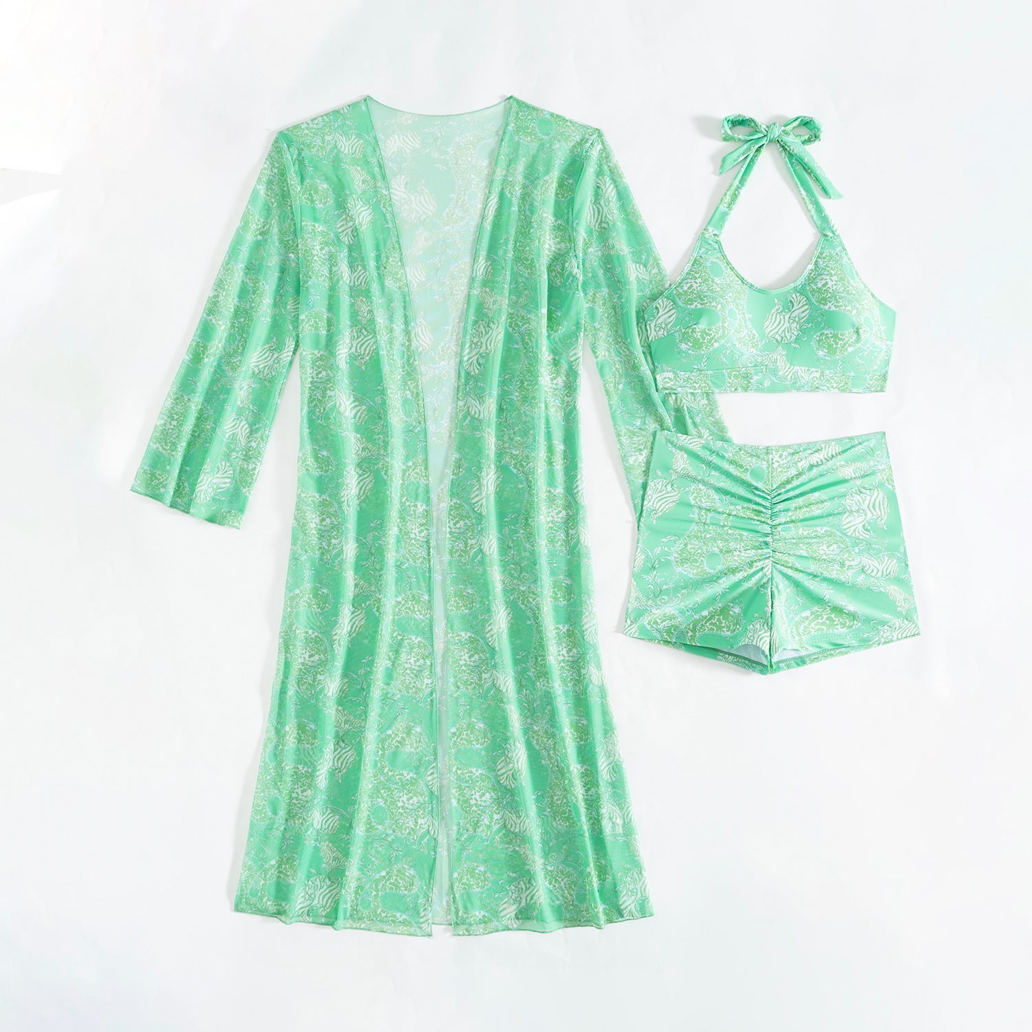 Mingyi New High-end European and American Fashion Sexy Women's Three-piece Bikini BIKINI Multicolor Printed Women's Swimsuit