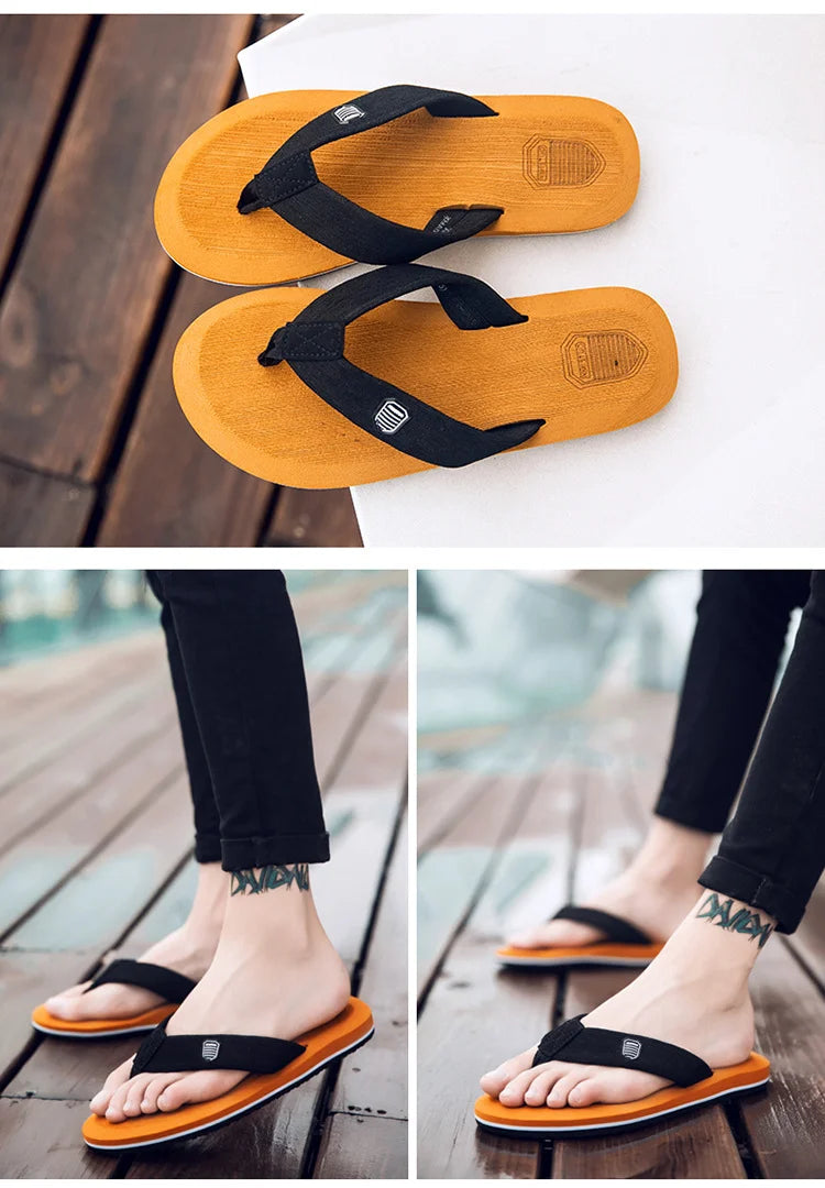 Factory wholesale summer men's beach shoes flip-flops leisure trend sandals wholesale pinch feet non-slip foreign trade explosions