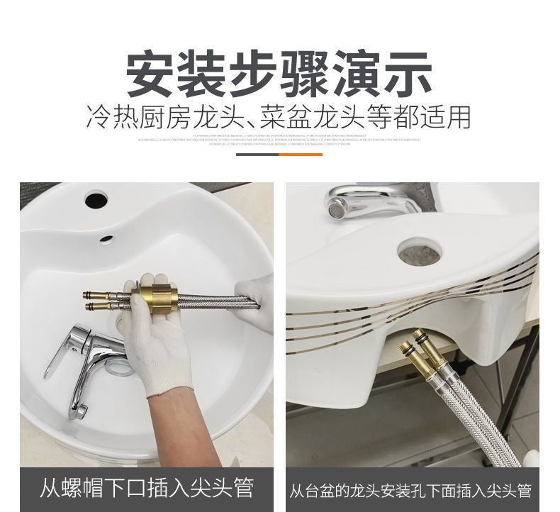 New 60cm/80cm/100cm Stainless Steel Faucet Hoses Cold Hot Mixer Faucet Water Inlet Pipe Kitchen Faucet Bathroom Tap Hose Tube