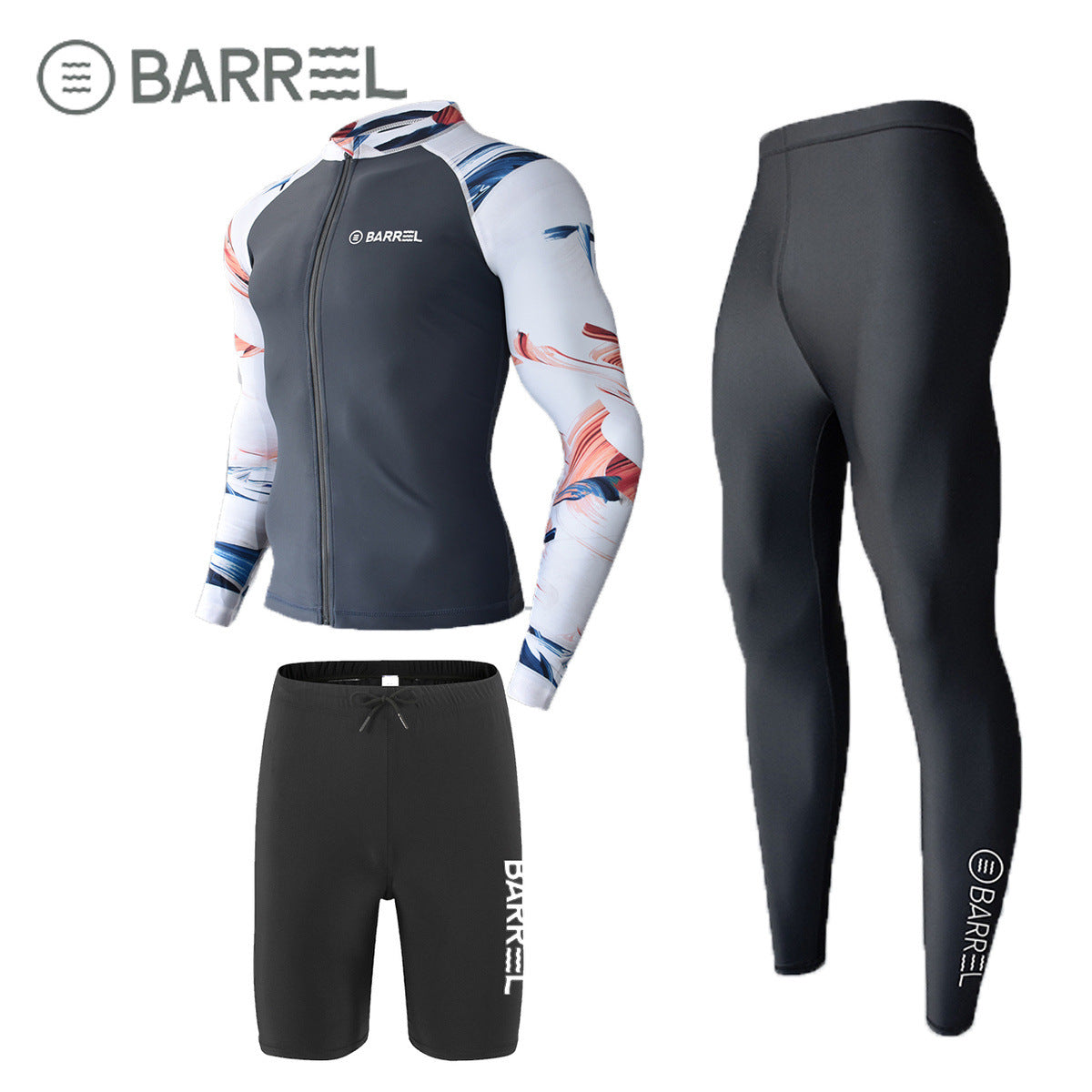 Sun Protection Swimsuit Men's Surfing Suit Split Quick-Drying Tight Jellyfish Suit Snorkeling Suit Wetsuit Full Body Long-Sleeved Trousers