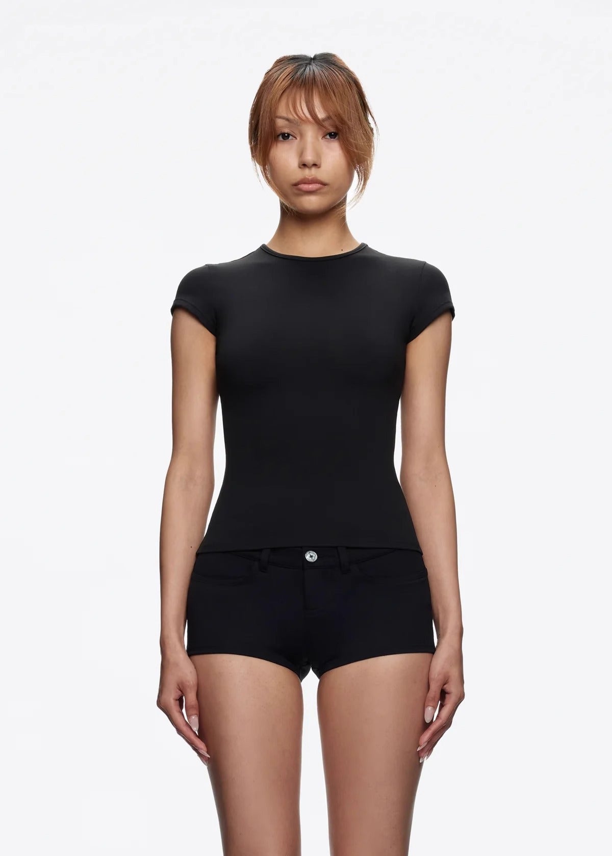 Spot Tankair Sexy Skin-Friendly Nude Elastic Tight Fitness Right Shoulder Small Flying Sleeve T-Shirt Sports Quick-Drying Top