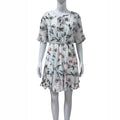V neck Lace up Floral Dress Women Clothing Summer Clothes Design Short