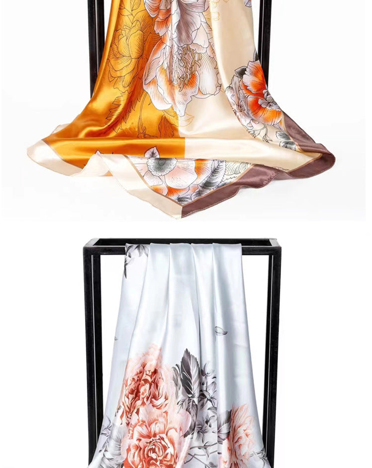 Mother's Day gift double-sided scarf 90 square scarf summer women's thin decorative versatile small scarf shawl scarf scarf