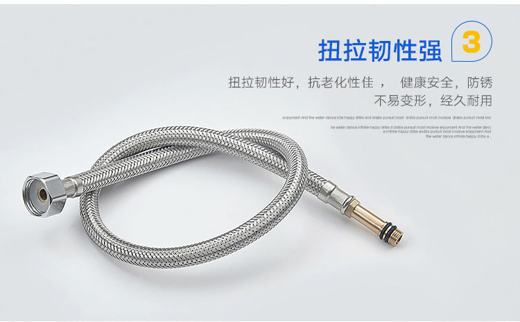 New 60cm/80cm/100cm Stainless Steel Faucet Hoses Cold Hot Mixer Faucet Water Inlet Pipe Kitchen Faucet Bathroom Tap Hose Tube
