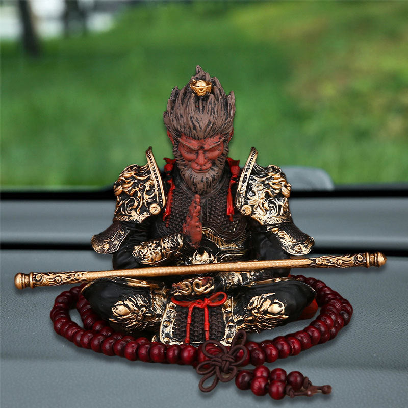 Black God Monkey King Monkey King Car Victory Car Ornaments Accessories Central Console Decoration Men's Car Handwork