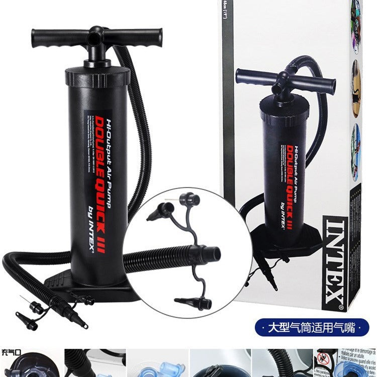 INTEX Extra Large Manual Inflatable Swimming Ring with Air Needle Tent Mattress Basket Football Pump Pump