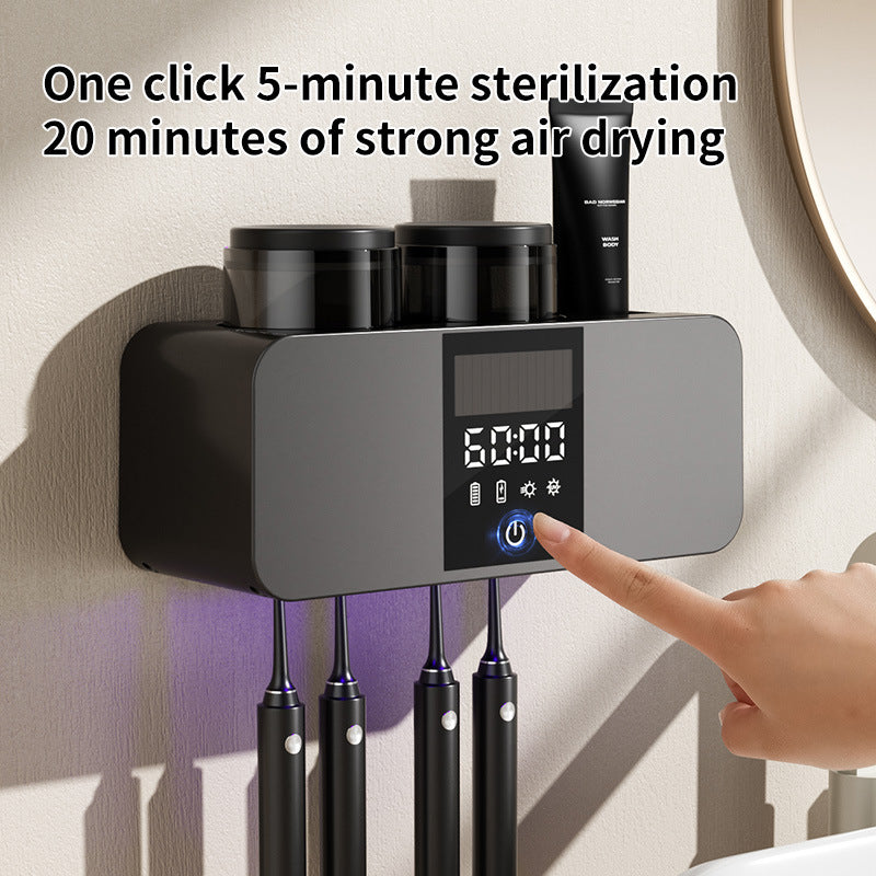 olovvs Smart Toothbrush Sterilizer UV Sterilization Electric Drying Hole-free Mouthwash Cup Toothpaste Rack