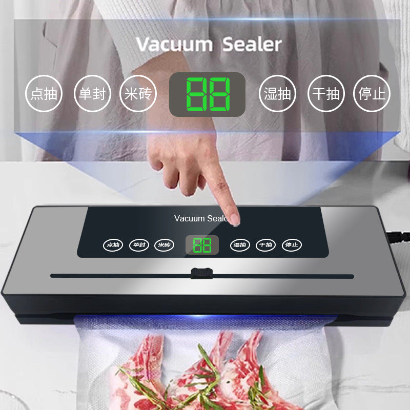 Vacuum Sealing Machine Packaging Fresh-keeping Machine Small Household Vacuum Food Air Sealing Machine] Fully Automatic Plastic