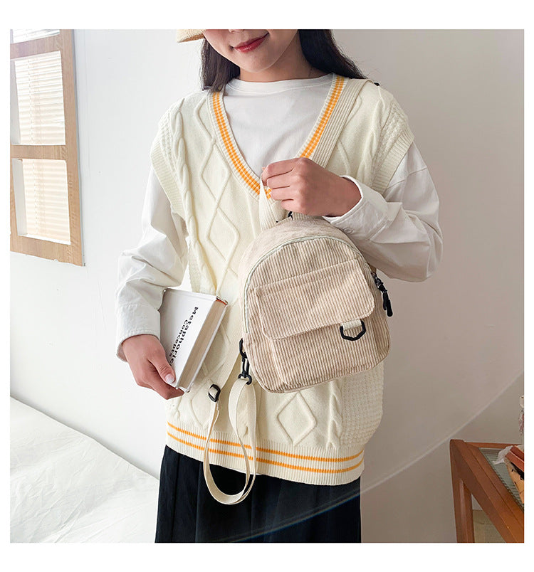 Wholesale/Mini Backpack ins Super Hot Cute OL Commuter Small Cosmetic Bag Striped Textured Student All-match Schoolbag