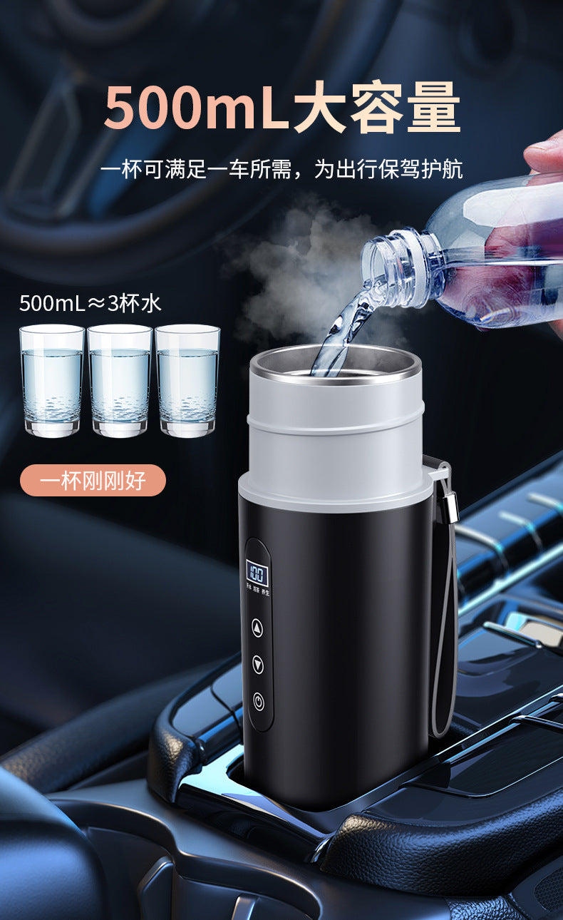 Car heating water cup 2024 new 12v24v universal usb insulation integrated size truck heating water cup