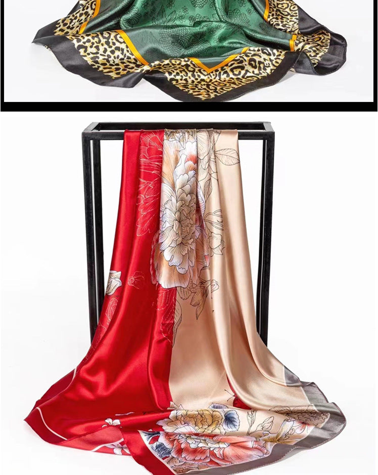 Mother's Day gift double-sided scarf 90 square scarf summer women's thin decorative versatile small scarf shawl scarf scarf