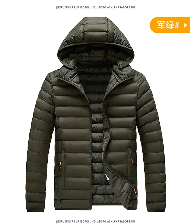 Cross-Border Exclusive Supply for Amazon: Men's 2026 Winter Jacket, Slim Fit, Lightweight Cotton Coat, Thin Multi-Color Quilted Cotton Clothing