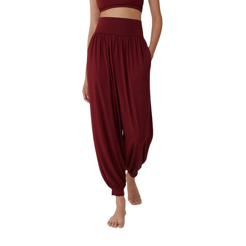 2025 Spring New Yoga Trousers Women's Loose Leg Bloomers Breathable Pilates Dance Fitness Sports Pants
