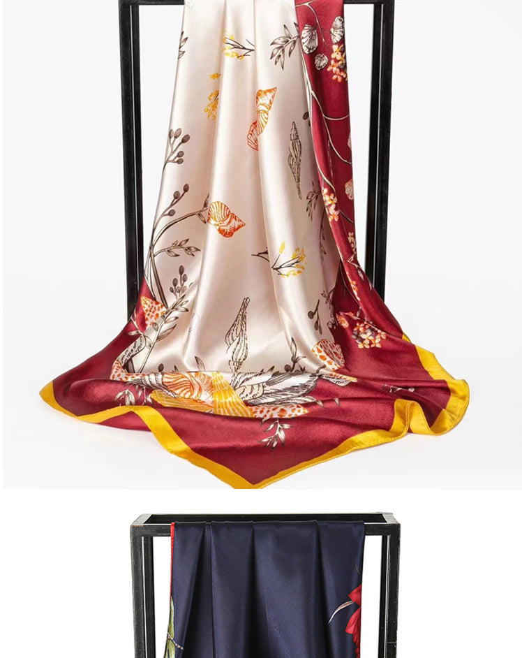 Mother's Day gift double-sided scarf 90 square scarf summer women's thin decorative versatile small scarf shawl scarf scarf