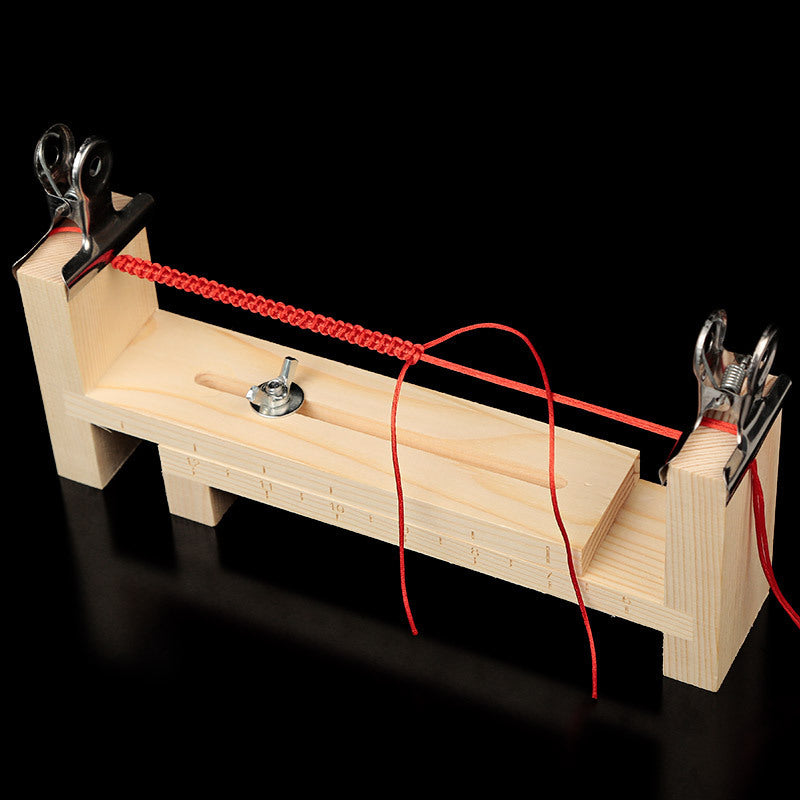 Bracelet Rope Treader Handmade DIY Red Rope Hand Rope Holder Wooden Frame Jade Line Necklace Rope Hair Hand Rope Tool
