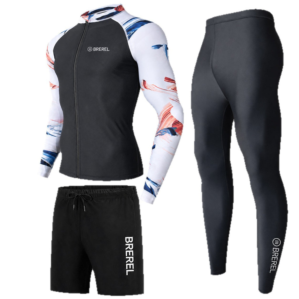 Sun Protection Swimsuit Men's Surfing Suit Split Quick-Drying Tight Jellyfish Suit Snorkeling Suit Wetsuit Full Body Long-Sleeved Trousers